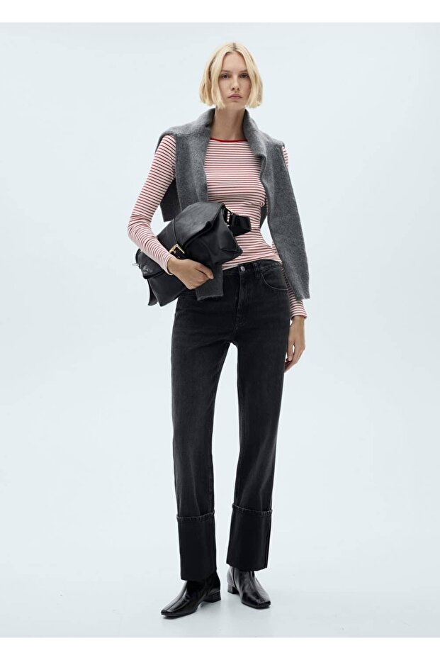 Çizgili fitilli tişört - 2