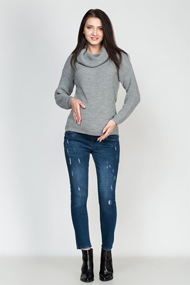 Hamile Triko Kazak Gri - 2