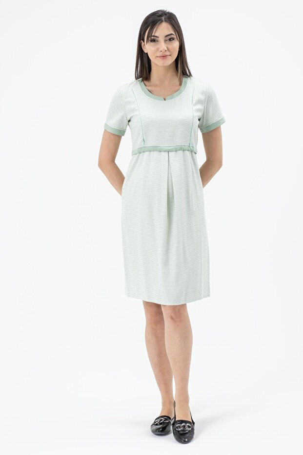 Rochie de maternitate verde menta - 1