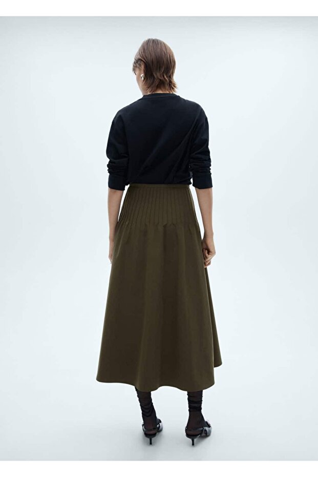 Pens detaylı evaze etek - 4
