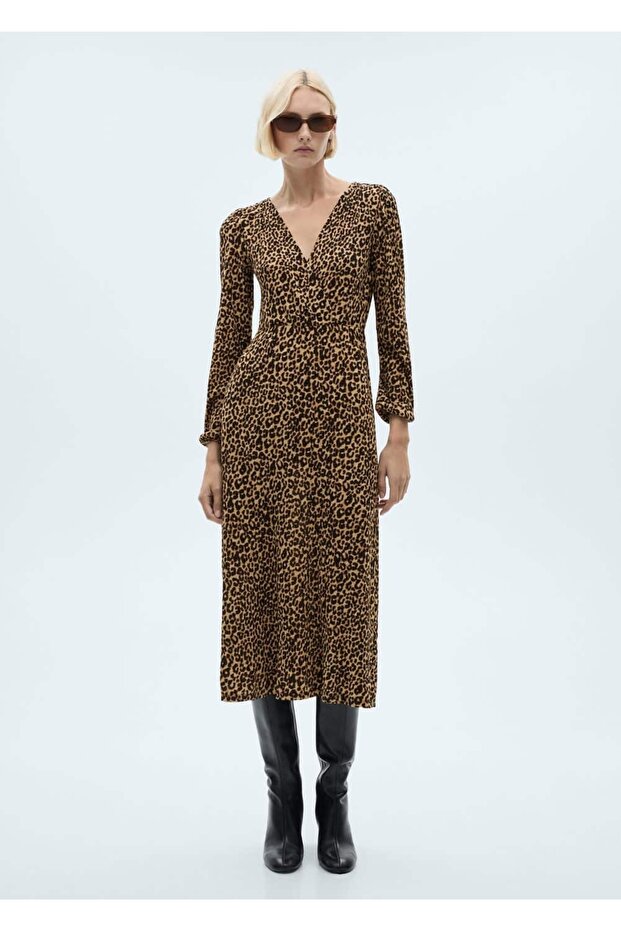 Uzun leopar elbise - 2
