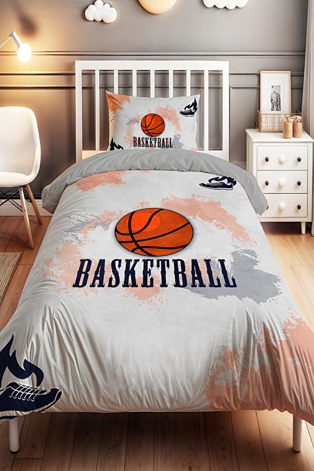 Basketball Patterned Single Baby Kids Bedding Set