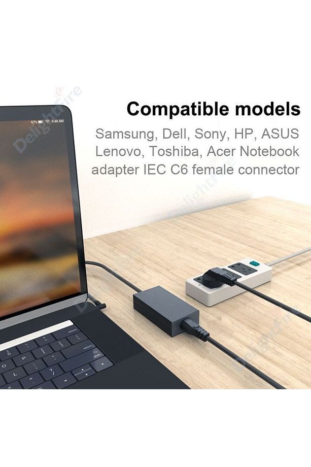 Notebook Laptop Şarj Adaptörü 3lü Yonca 3 Pinli Dizüstü Bigisayar Power Güç Kablosu C5 1.5 Metre - 8