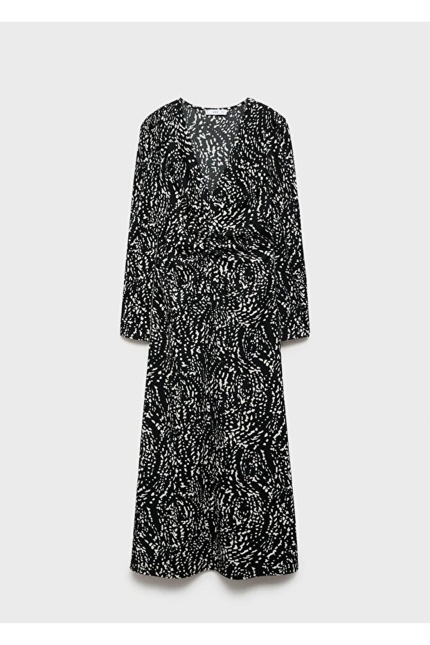 فستان منقوش بأكمام بالون - 3