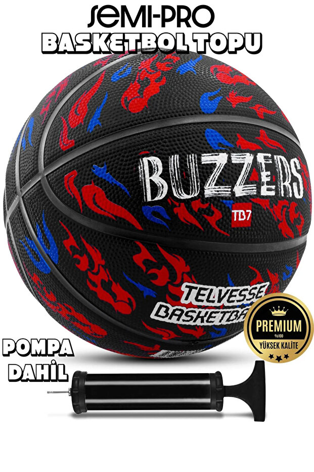 Ozsport TB-500 Buzzers Basketbol Topu Pompalı Grafiti Kauçuk Dayanıklı Deep Channel Kabartma 7 NO