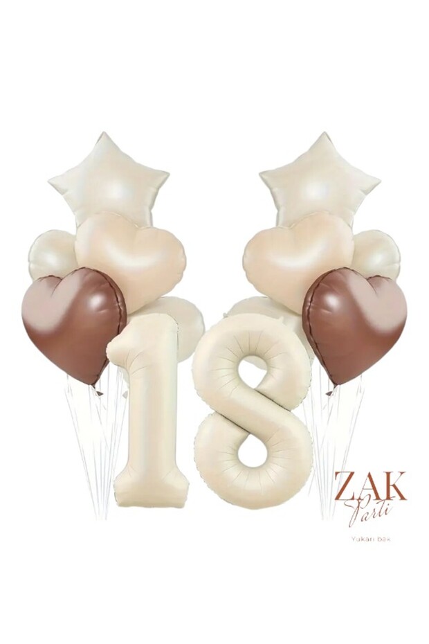 18 Year Old Birthday Set Heart Foil Balloon Cream Age Balloon Foil 18 Year Old Balloon