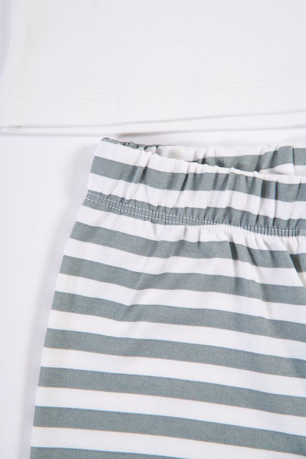 1-5 Yaş Çocuk Hayvan Desenli Pamuklu Uzun Kollu Pijama takımı - 7