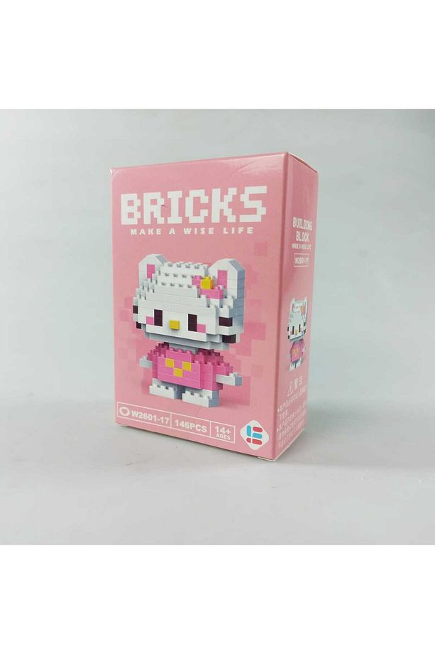 Bricks Pembe Hello Kitty Yap boz 3D Puzzle Mini Lego - 5