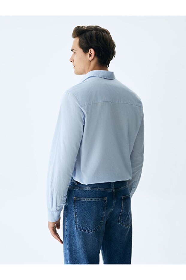 Dokulu Mavi Gömlek - 3