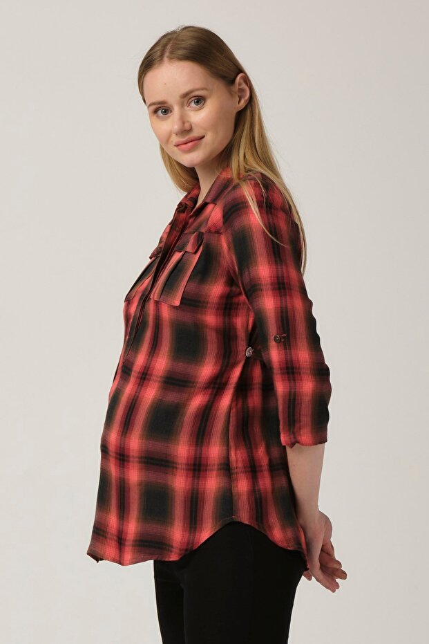 بلوزة حمل منقوشة موديل برتقالي - 1