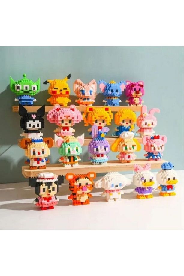Bricks Pembe Hello Kitty Yap boz 3D Puzzle Mini Lego - 8