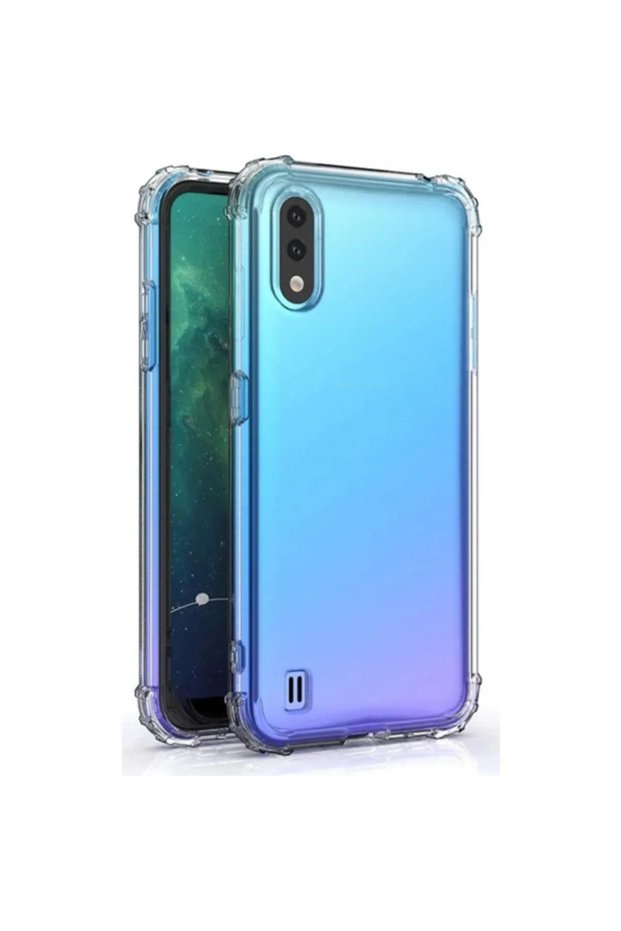 غلاف هاتف Galaxy A01 مع حماية للزوايا ومضاد للصدمات ومتوافق مع السيليكون الصلب