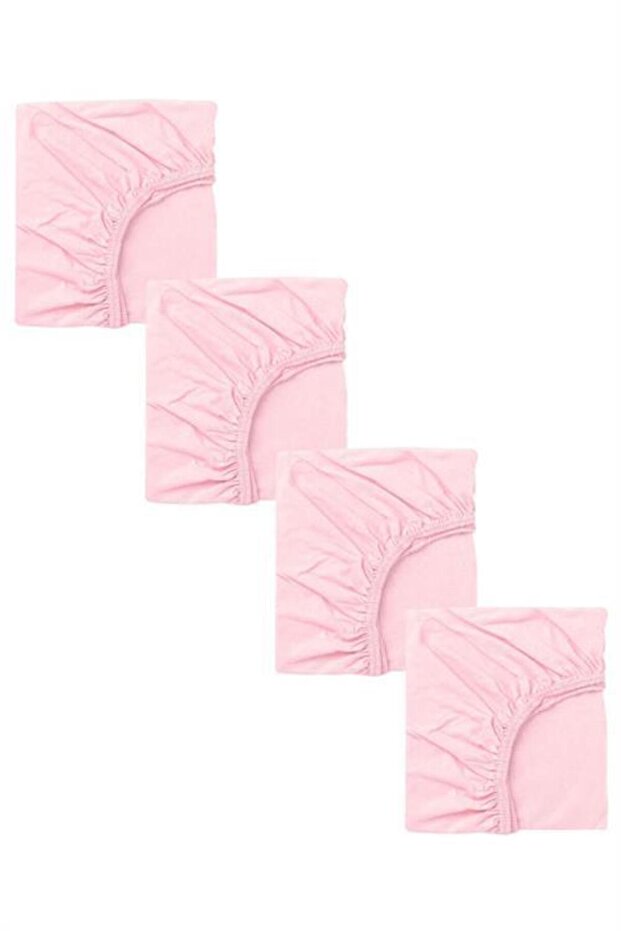 4 Pieces 50 X 90 + 10 cm Side Elastic Baby Bedsheet - Mother Combed Cotton