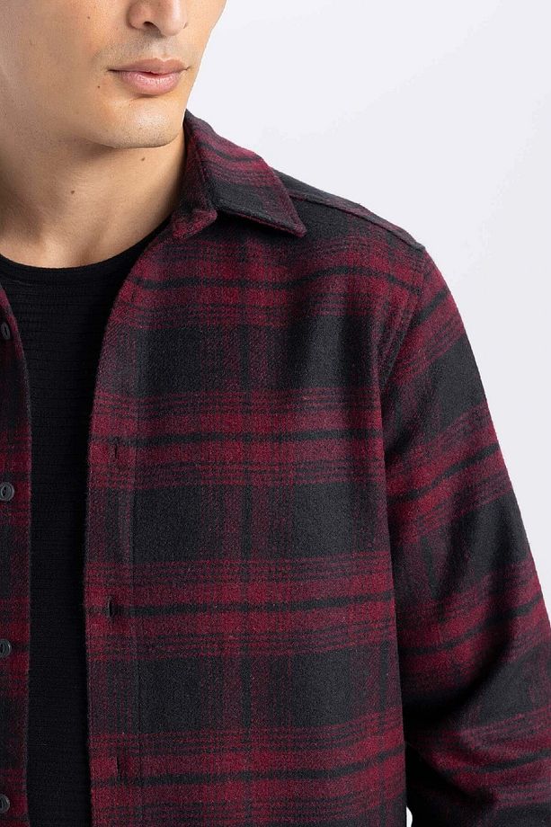 Regular Fit Kareli Flanel Uzun Kollu Gömlek E0983ax24wn - 5