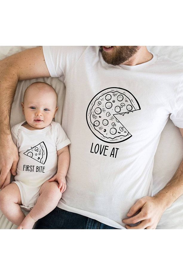 Baba Oğul Pizza Zıbın Tshirt (TEK ÜRÜN FİYATIDIR KOMBİN YAPMAK İÇİN 2 ADET SEPETE EKLEYİNİZ) - 1