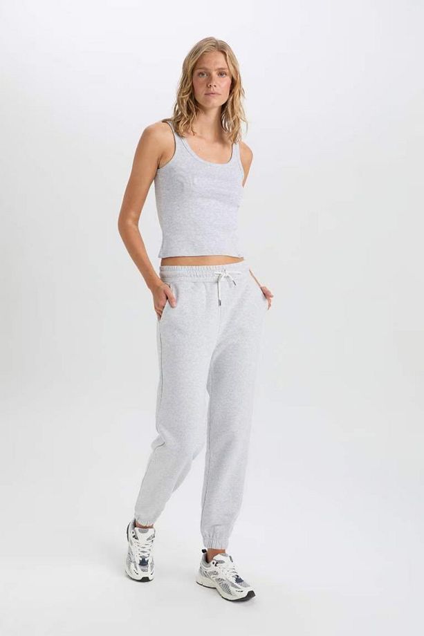 Kalın Jogger Eşofman Altı Beli Paçası Lastikli Bağcıklı Basic Düz Cepli W1505az24sp - 1