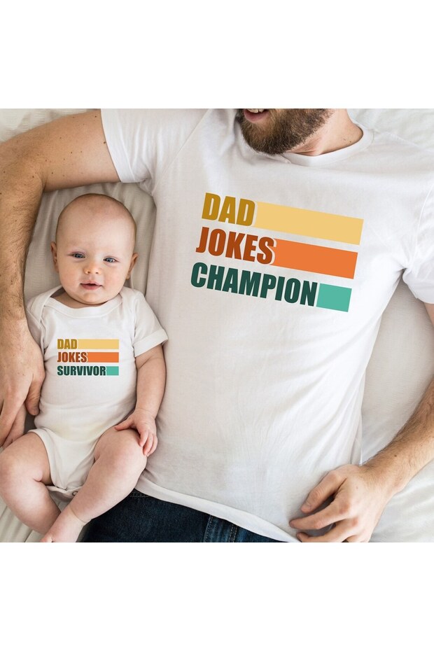 Baba Oğul Dad Jokes Zıbın Tshirt (TEK ÜRÜN FİYATIDIR KOMBİN YAPMAK IÇİN 2 ADET SEPETE EKLEYİNİZ) - 1
