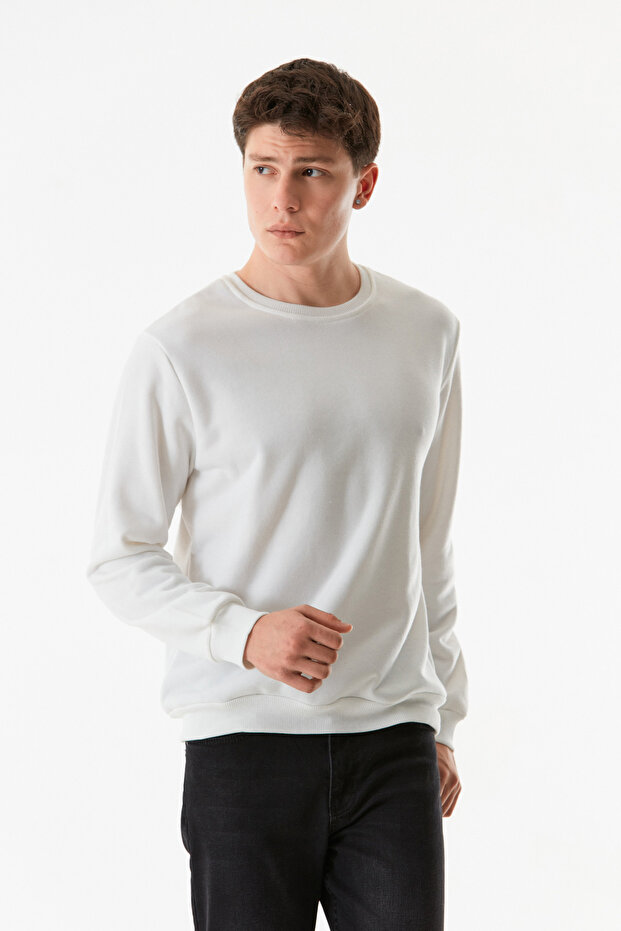 Basic Crew Neck Sweatshirt - 1