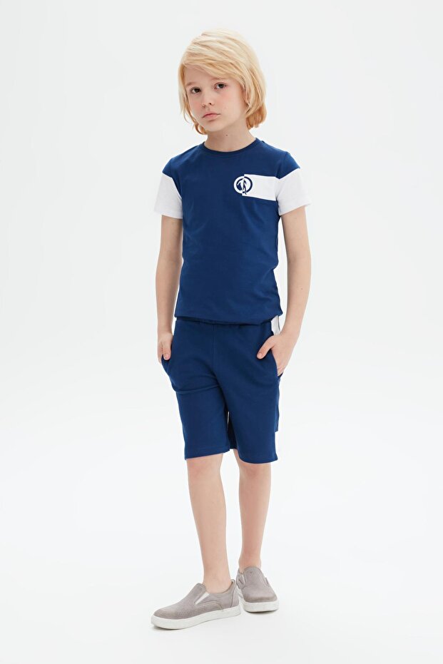 Bg Store Erkek Çocuk Mavi Şort 23ss0bk1471 - 1