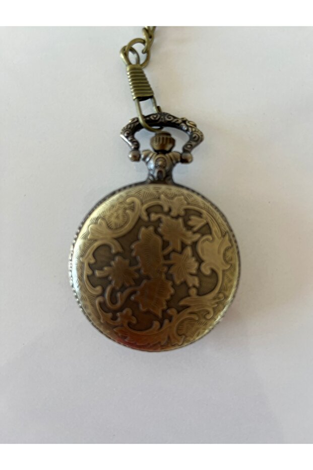 Flower Patterned Chained Chain Pocket Watch - 3