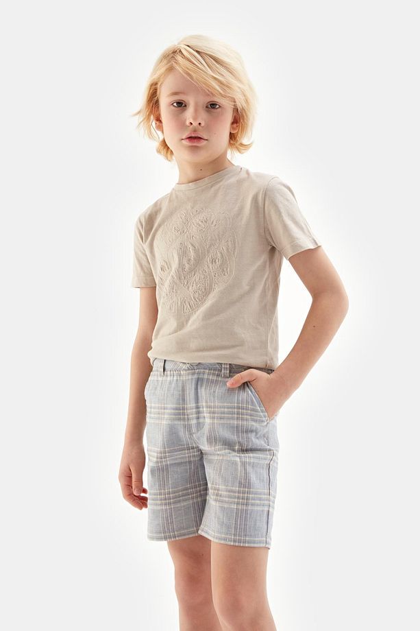 Bg Store Erkek Çocuk Ekose Şort 23ss0nb3121 - 2