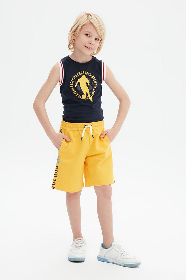 Bg Store Erkek Çocuk Sarı Şort 23ss0bk1528 - 1