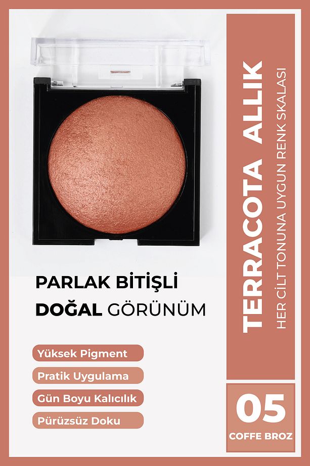 Terracota Allık 10 Gr 05 Coffe Peach, Kolay Dağılım, Topaklanmaz, Ince-pürüzsüz Doku, Canlı Görünüm - 1