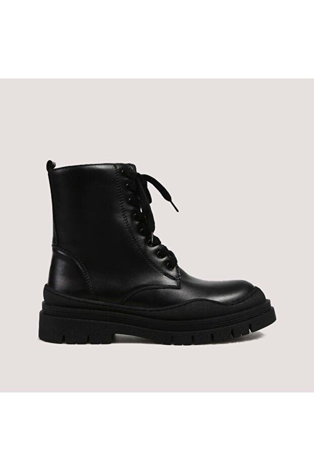 Women's Leather Floater Boots 240531 37 Black