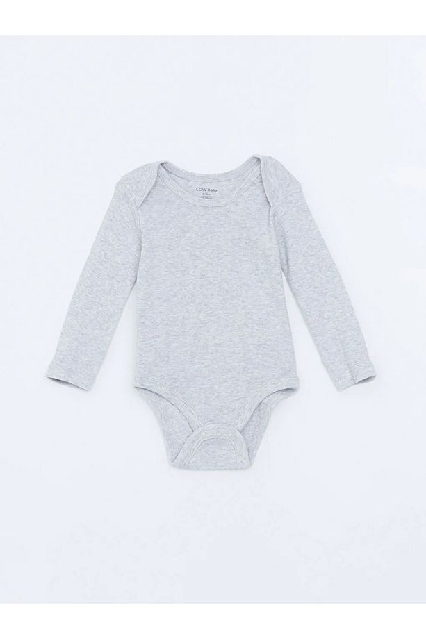 LCW baby Ekru Baskılı Bisiklet Yaka Uzun Kollu Baskılı Erkek Bebek Çıtçıtlı Body 3'lü - 3