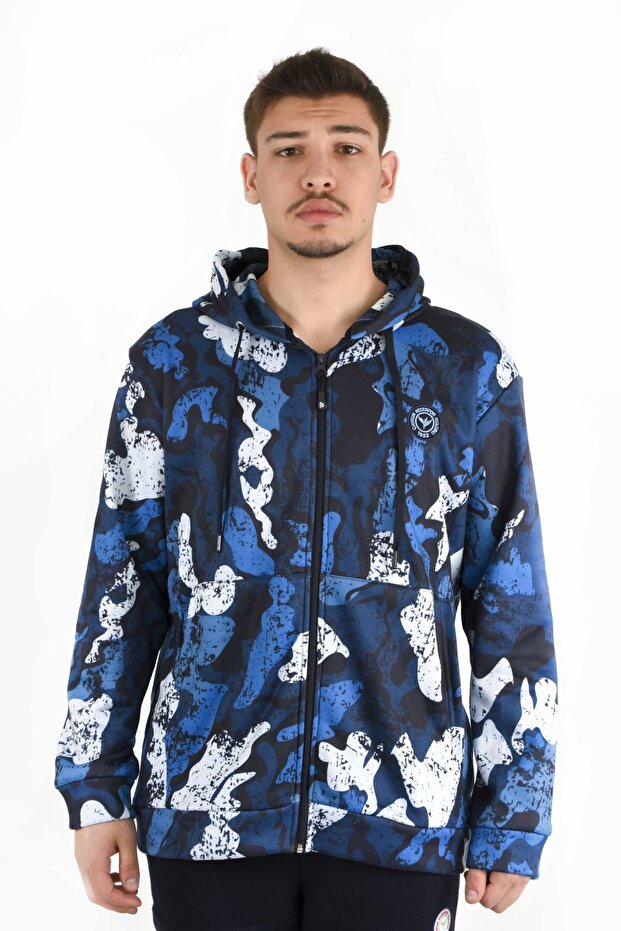 SÜBLİME BASKILI FERMUARLI KAPŞONLU SWEATSHIRT - 1