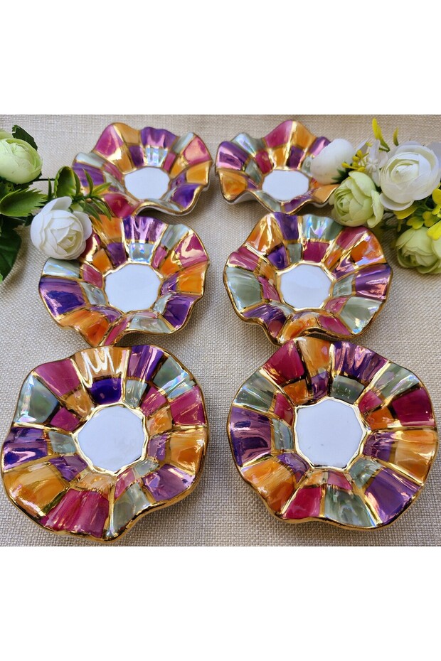 6 Pieces Frilly Checkerboard Turkish Delight Set