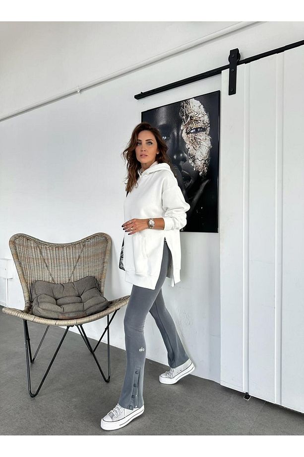 Gri Paçası Çıtçıtlı Orijinal Pantolon - 7
