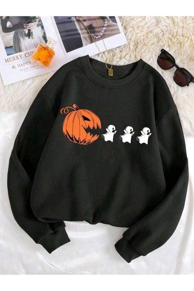 Halloween Themed Unisex Printed Sweatshirt