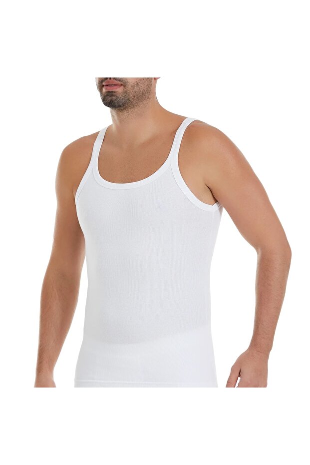 6 Pieces 92% Cotton 8% Lycra Camisole (Fitted) Thin Straps Men's Tank Top