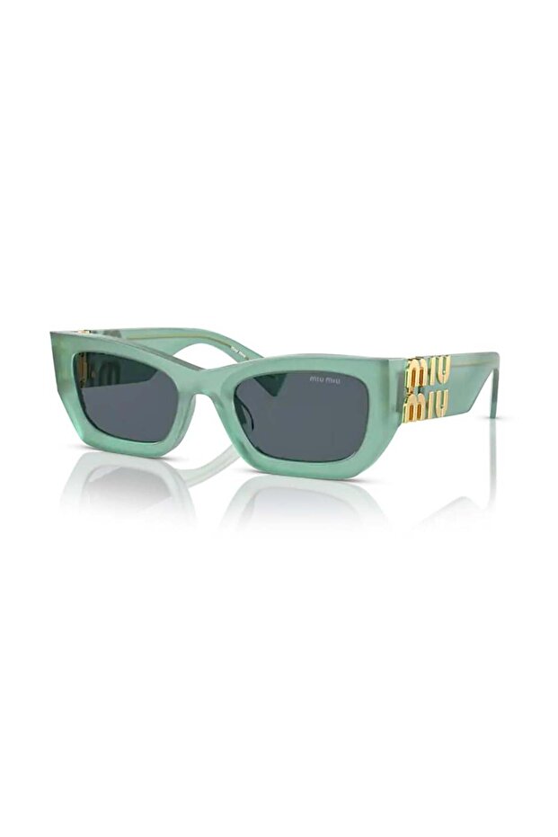 09Ws 19Lo9T 53 Women's Rectangular Transparent Green Bone Sunglasses