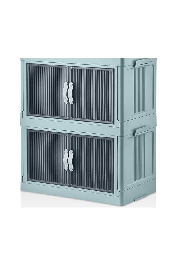 2 Li Çok Amaçlı Kapaklı Istiflenebilir Organizer Dolap Ve Saklama Kutusu - 5