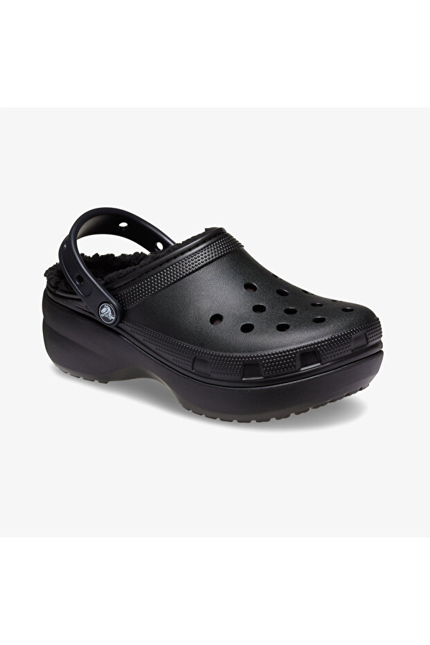 Classic Platform Lined Clog Noir Kadın Siyah Terlik - 2