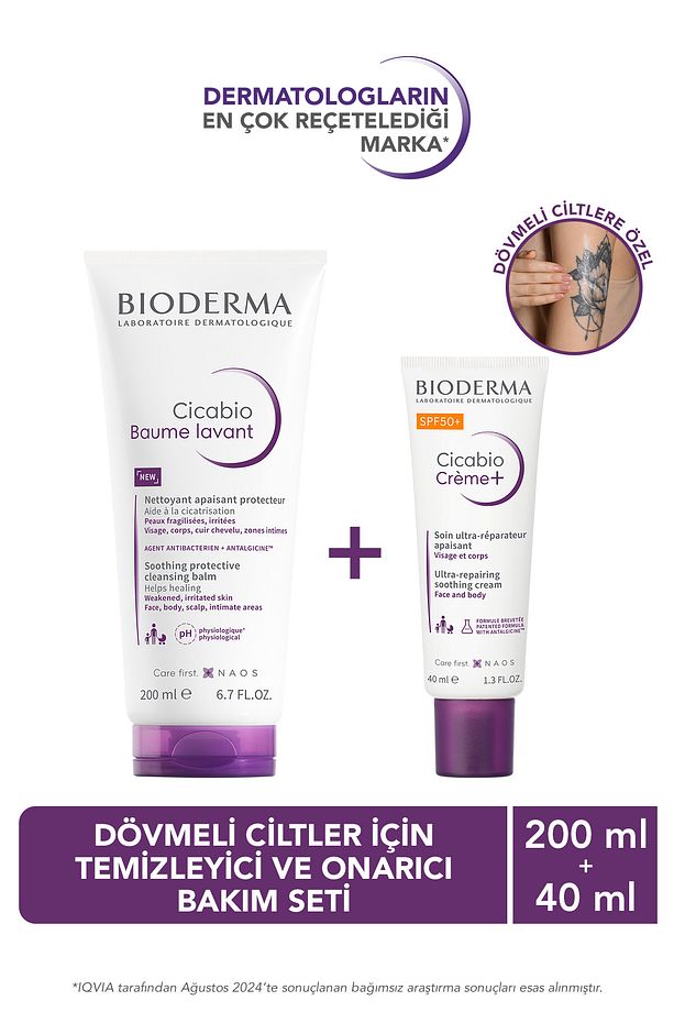 Cicabio Dövmeli Ciltler İçin Temizleyici ve Onarıcı Bakım Seti - 1