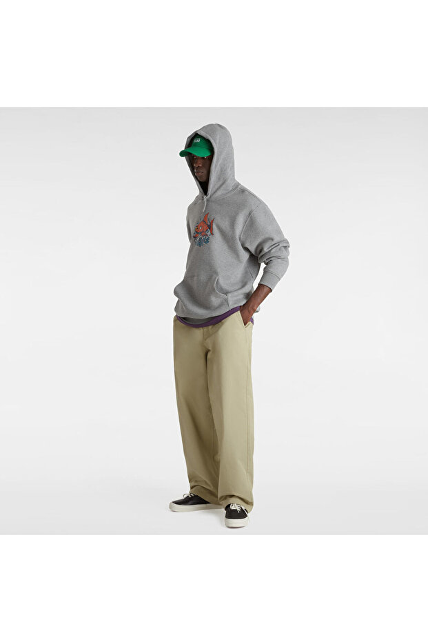 Fish Loose Pullover Erkek Gri Sweatshirt - 5