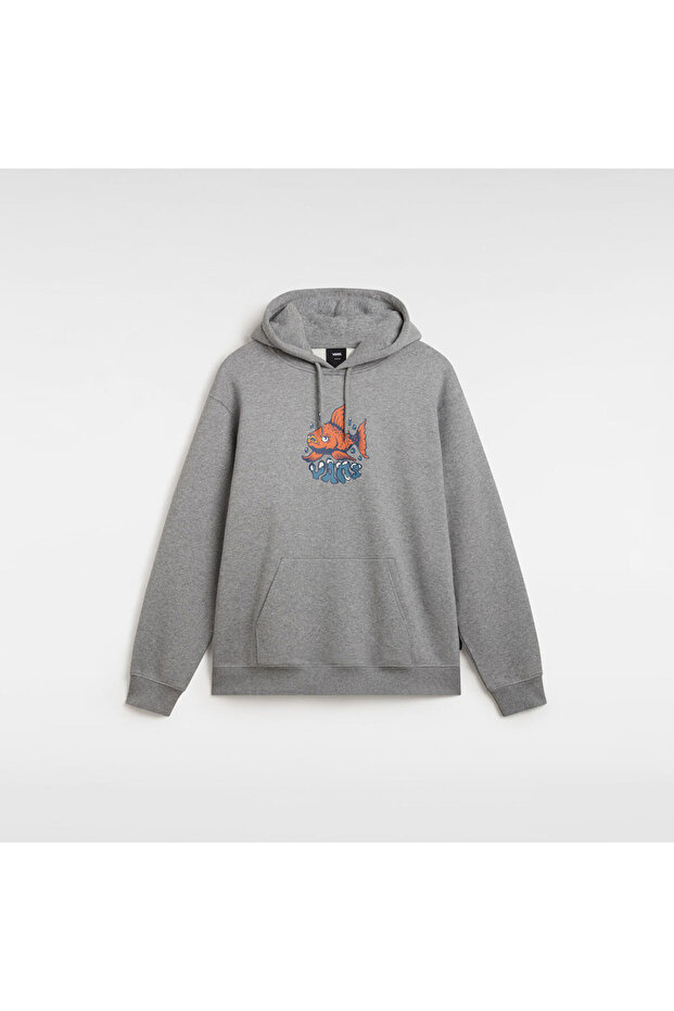 Fish Loose Pullover Erkek Gri Sweatshirt - 3