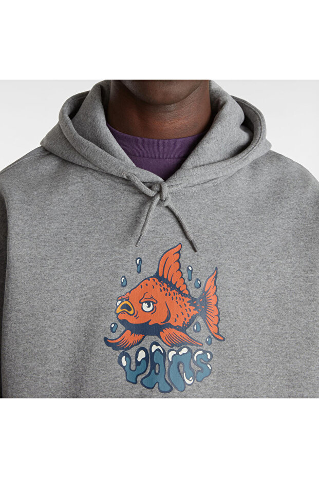 Fish Loose Pullover Erkek Gri Sweatshirt - 6