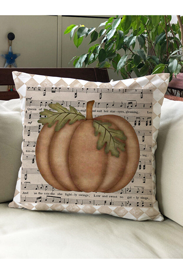Autumn Themed 43X43 Velvet Cushion Cover