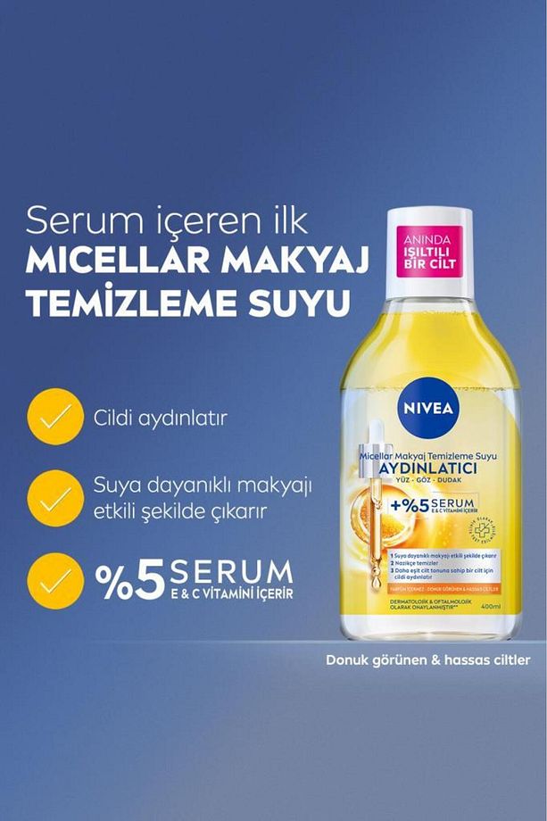 Aydınlatıcı Micellar Makyaj Temizleme Suyu 400ml, Serum İçerikli, Donuk ve Hassas Cilt Tipleri - 4