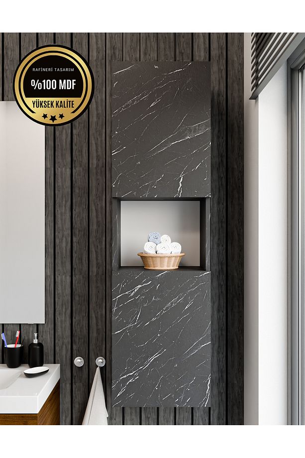 LİSA Banyo Dolabı Duvara Monte Raflı MDF - 4
