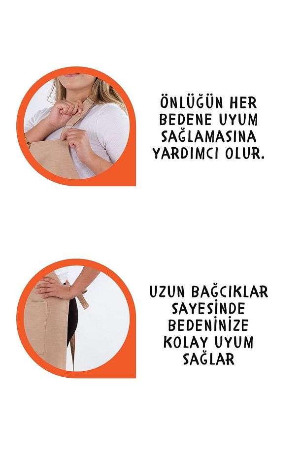 Star ayar askılı havlulu mutfak önlüğü seti (Havlulu önlük) - 3