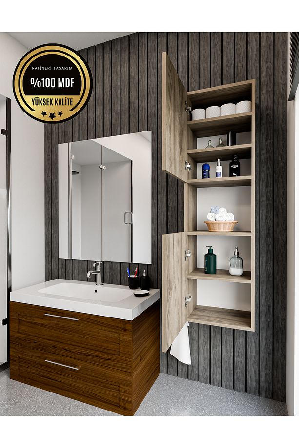 LİSA Banyo Dolabı Duvara Monte Raflı MDF - 1