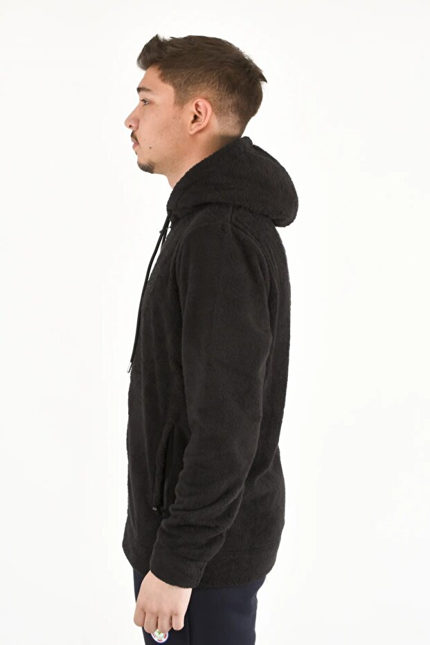 SİYAH KAPŞONLU POLAR - 5