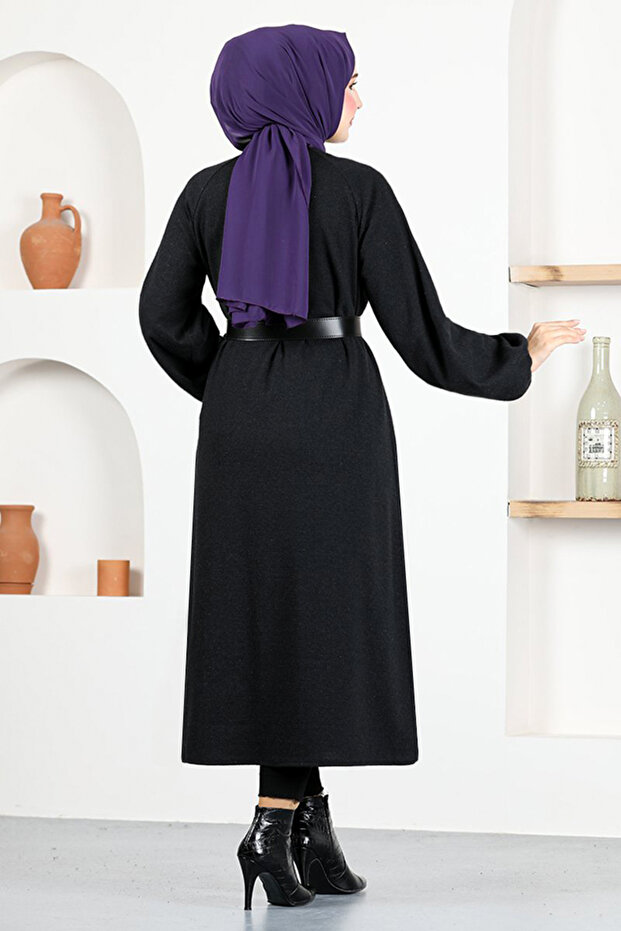 غطاء أسود بأزرار - MSL21086 - 3