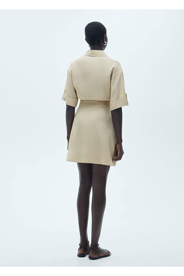 Kemerli liyosel elbise - 4