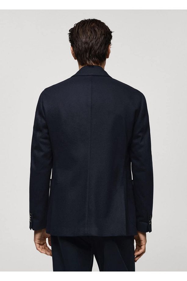 Regular kesim yün karışımlı blazer ceket - 4